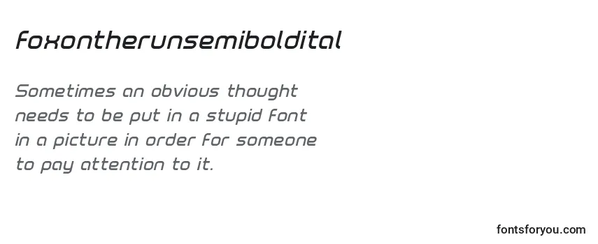 Review of the Foxontherunsemiboldital Font