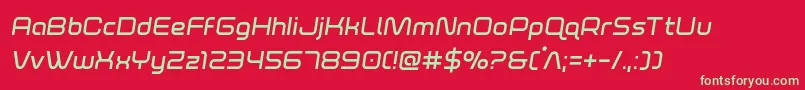 フォントfoxontherunsemiboldsemital – 赤い背景に緑の文字