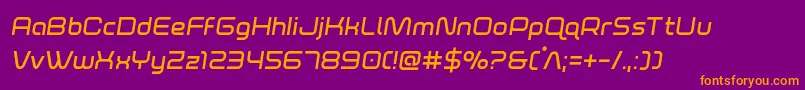 foxontherunsemiboldsemital Font – Orange Fonts on Purple Background