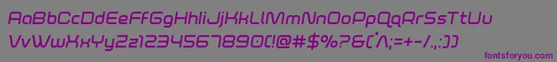 フォントfoxontherunsemiboldsemital – 紫色のフォント、灰色の背景