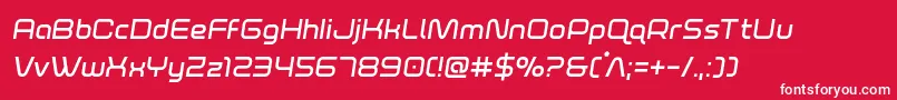 foxontherunsemiboldsemital Font – White Fonts on Red Background