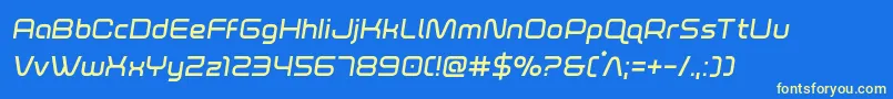 foxontherunsemiboldsemital Font – Yellow Fonts on Blue Background