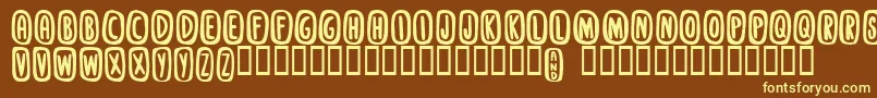 Stanky-fontti – keltaiset fontit ruskealla taustalla