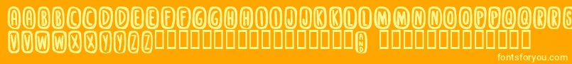 Stanky-Schriftart – Gelbe Schriften auf orangefarbenem Hintergrund