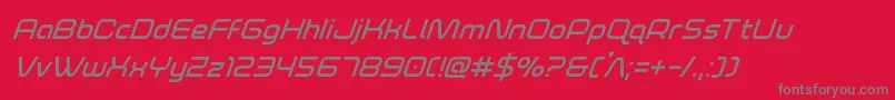 フォントfoxontherunsemiboldsuperital – 赤い背景に灰色の文字