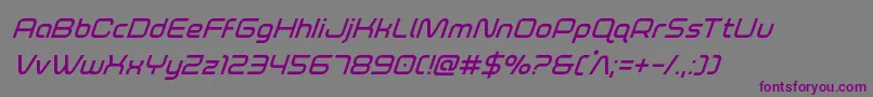 foxontherunsemiboldsuperital Font – Purple Fonts on Gray Background