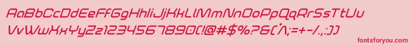 foxontherunsemiboldsuperital Font – Red Fonts on Pink Background