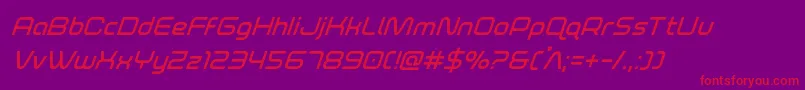 foxontherunsemiboldsuperital Font – Red Fonts on Purple Background