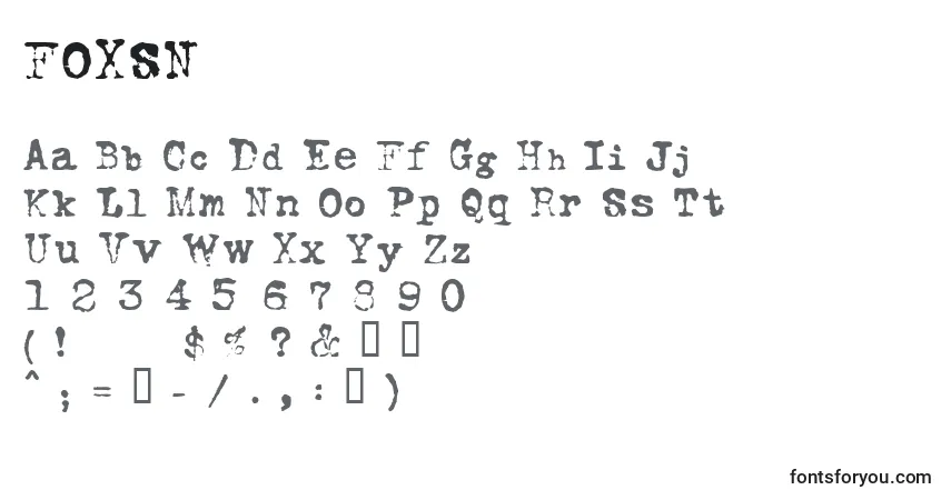 Czcionka FOXSN    (127113) – alfabet, cyfry, specjalne znaki