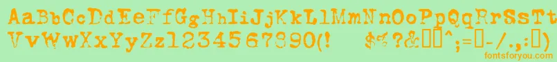 FOXSN    Font – Orange Fonts on Green Background