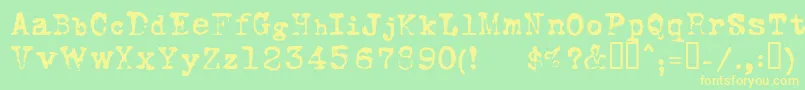 FOXSN    Font – Yellow Fonts on Green Background