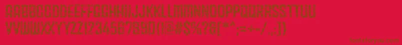Fonte Fracture5758 Regular – fontes marrons em um fundo vermelho