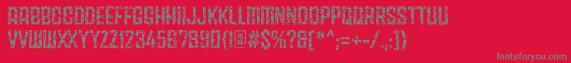 Fracture5758 Regular Font – Gray Fonts on Red Background