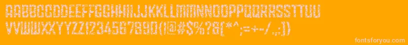 Fracture5758 Regular-Schriftart – Rosa Schriften auf orangefarbenem Hintergrund