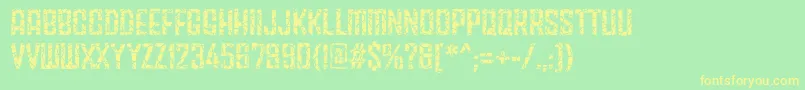 Fracture5758 Regular Font – Yellow Fonts on Green Background