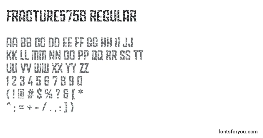 A fonte Fracture5758 Regular (127116) – alfabeto, números, caracteres especiais