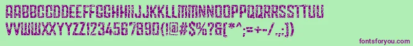 Fracture5758 Regular Font – Purple Fonts on Green Background