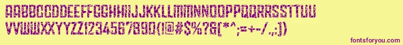 Fracture5758 Regular Font – Purple Fonts on Yellow Background