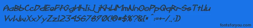 Fractyl Bold Italic Font – Black Fonts on Blue Background