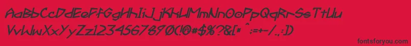 Fractyl Bold Italic Font – Black Fonts on Red Background