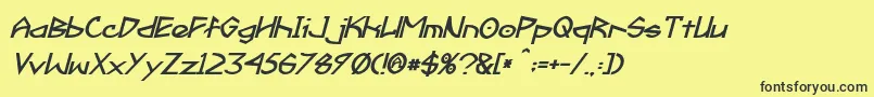 Fractyl Bold Italic Font – Black Fonts on Yellow Background