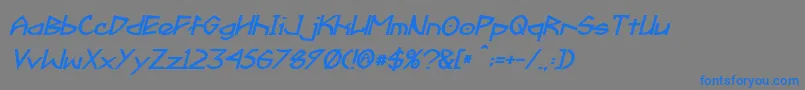 Fractyl Bold Italic Font – Blue Fonts on Gray Background
