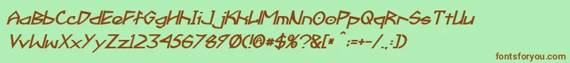 Fractyl Bold Italic Font – Brown Fonts on Green Background
