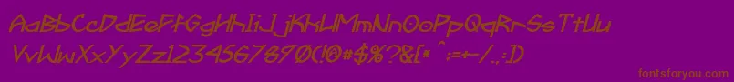 Fractyl Bold Italic Font – Brown Fonts on Purple Background