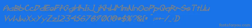 Fractyl Bold Italic-fontti – harmaat kirjasimet sinisellä taustalla