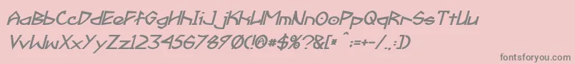 Czcionka Fractyl Bold Italic – szare czcionki na różowym tle