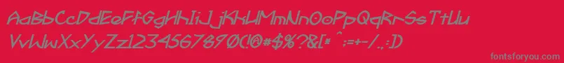 Czcionka Fractyl Bold Italic – szare czcionki na czerwonym tle