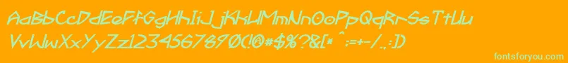 Fractyl Bold Italic Font – Green Fonts on Orange Background