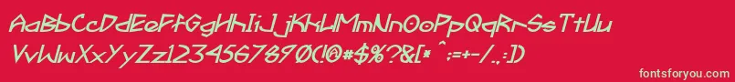 Fractyl Bold Italic Font – Green Fonts on Red Background