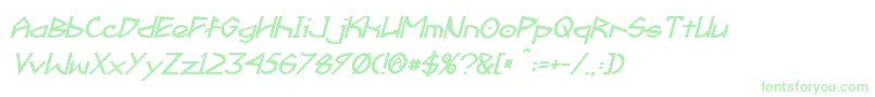 Fonte Fractyl Bold Italic – fontes verdes em um fundo branco