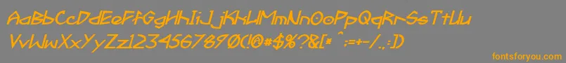 Fractyl Bold Italic Font – Orange Fonts on Gray Background