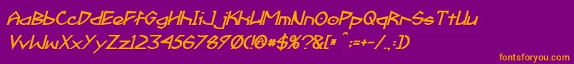 fuente Fractyl Bold Italic – Fuentes Naranjas Sobre Fondo Morado