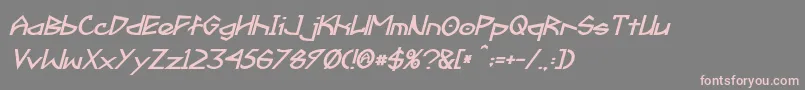 Шрифт Fractyl Bold Italic – розовые шрифты на сером фоне