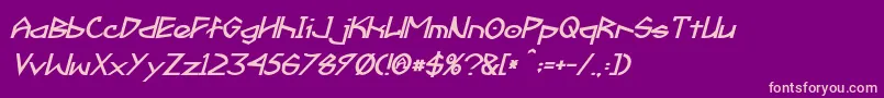 フォントFractyl Bold Italic – 紫の背景にピンクのフォント