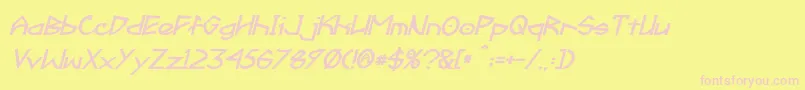 Fractyl Bold Italic Font – Pink Fonts on Yellow Background