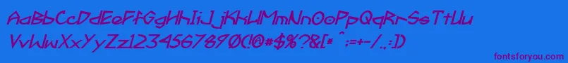 Fractyl Bold Italic Font – Purple Fonts on Blue Background