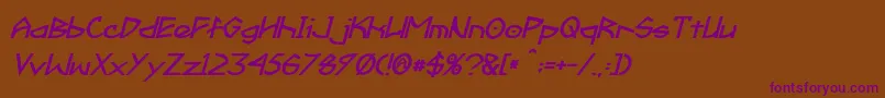 Fractyl Bold Italic Font – Purple Fonts on Brown Background