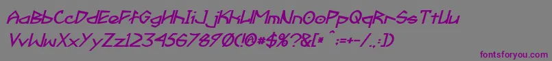Fractyl Bold Italic Font – Purple Fonts on Gray Background