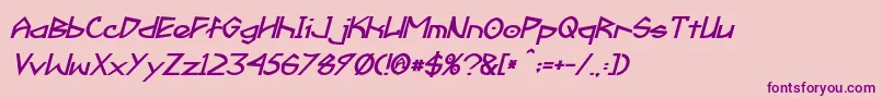Fonte Fractyl Bold Italic – fontes roxas em um fundo rosa