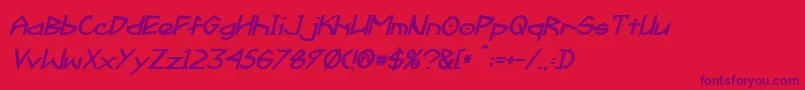 Fractyl Bold Italic Font – Purple Fonts on Red Background