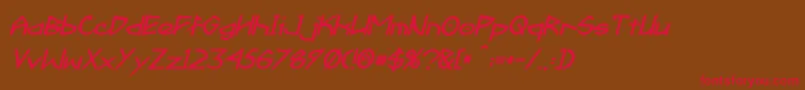 Fonte Fractyl Bold Italic – fontes vermelhas em um fundo marrom
