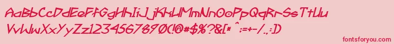 Fractyl Bold Italic Font – Red Fonts on Pink Background