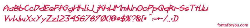 フォントFractyl Bold Italic – 白い背景に赤い文字