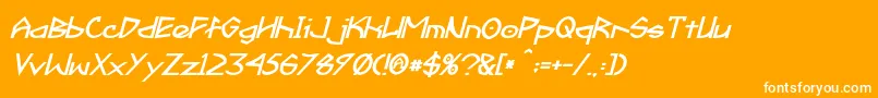 Czcionka Fractyl Bold Italic – białe czcionki na pomarańczowym tle