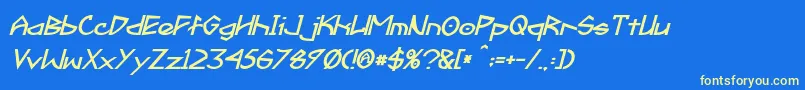 Fractyl Bold Italic Font – Yellow Fonts on Blue Background