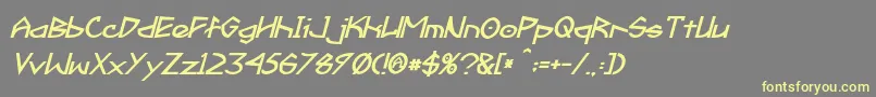 Fractyl Bold Italic Font – Yellow Fonts on Gray Background